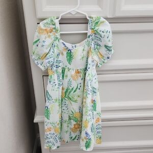 NWT Janie and Jack Green and Orange Floral Dress Size 5